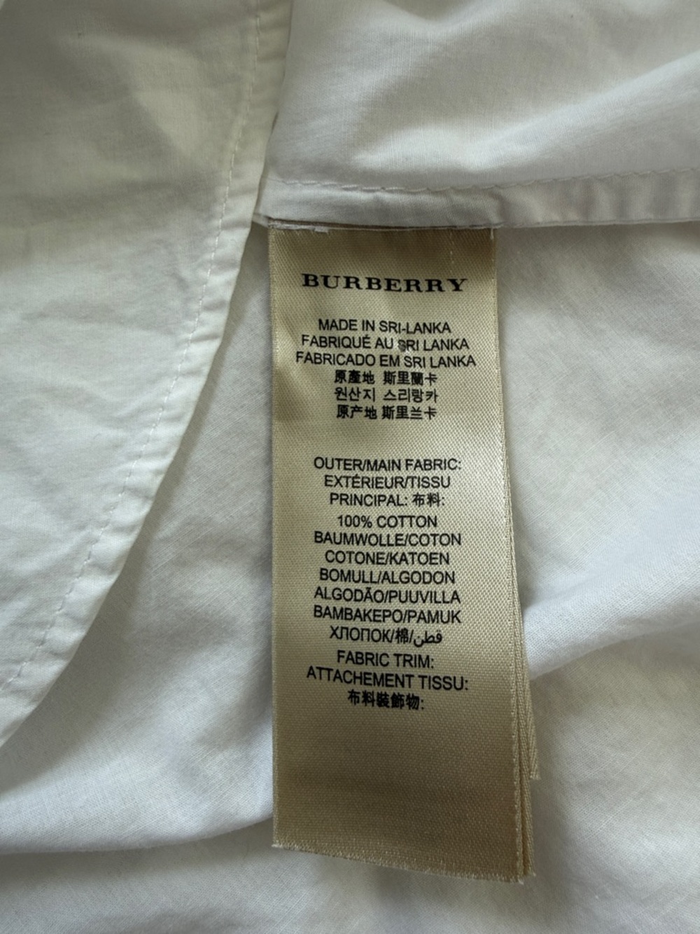 Burberry Brit White Button-Front Shirt with Check Cuff & Neck Detail Size SP - Picture 12 of 15
